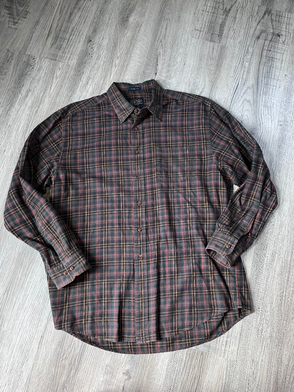Pendleton Canterbury Cloth Shirt Mens XL Checkered Long Sleeve Wool cotton Blend